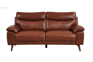 Vantage Genuine Leather Tan 3 Seater Sofa – Modern Design - Sofa In Store