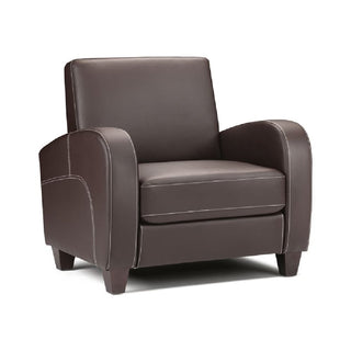 Varali Faux Leather Armchair In Chestnut - Sofa In Store