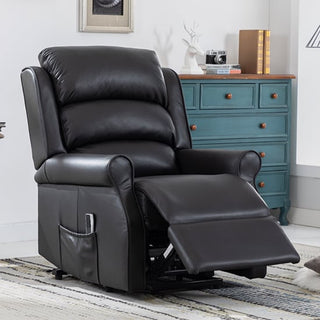 Warth Electric Leather Lift And Tilt Recliner Armchair In Black - Sofa In Store