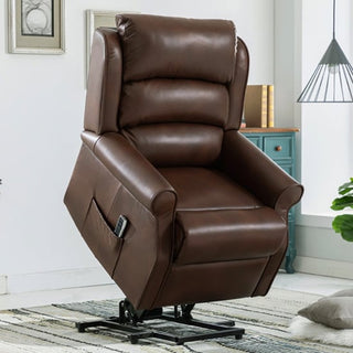 Warth Electric Recliner Armchair – Dark Brown Leather | Full Lift & Tilt, Ergonomic Comfort, Premium Finish - Sofa In Store