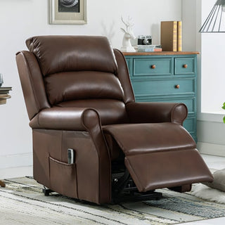 Warth Electric Recliner Armchair – Dark Brown Leather | Full Lift & Tilt, Ergonomic Comfort, Premium Finish - Sofa In Store
