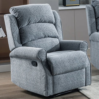 Warth Manual Recliner Armchair – Steel Blue Fabric | 1 Seater, Compact, Easy Recline Comfort - Sofa In Store