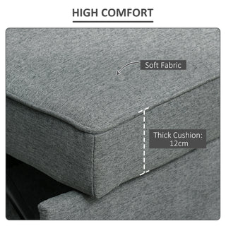 HOMCOM Double Sofa Bed Click Clack Sofa Bed Pull Out Bed with Adjustable Backrest for Living Room and Bedroom Grey - Sofa In Store