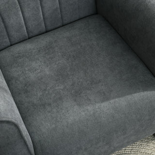 HOMCOM Upholstered Accent Chair with High Back, Rolled Arms and Wood Legs, Soft Thick Padded Armchair, Grey - Sofa In Store